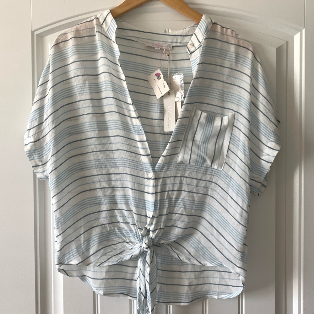 Light Striped Crop Blouse ✨